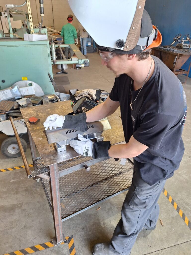Photo of welding student Jackson Stitt