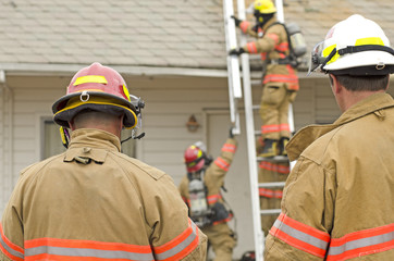 Firemen on roof