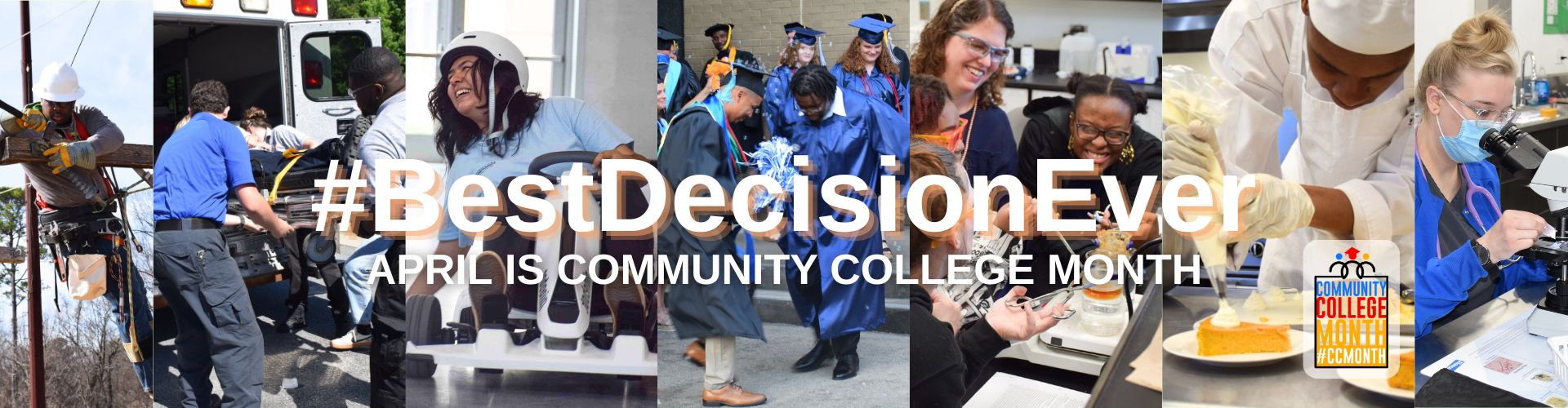 web banner for community college month